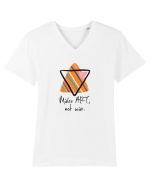 Make art, not war. Tricou mânecă scurtă guler V Bărbat Presenter