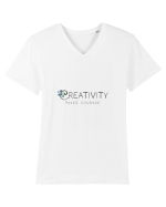 Creativity takes courage. Tricou mânecă scurtă guler V Bărbat Presenter