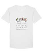 Love is like a fart. Tricou mânecă scurtă guler larg Bărbat Skater