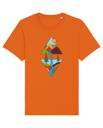 Mountain Waterfall Bright Orange