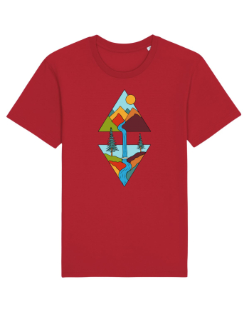 Mountain Waterfall Red