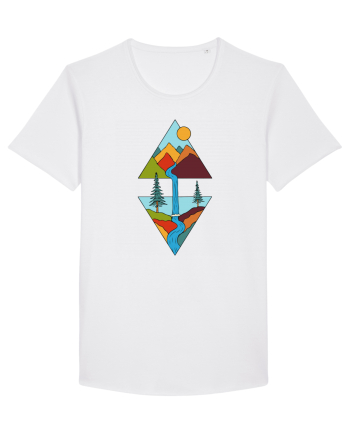 Mountain Waterfall White