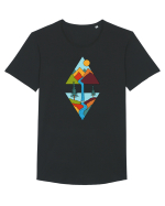 Mountain Waterfall Tricou mânecă scurtă guler larg Bărbat Skater
