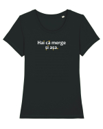 Hai că merge și așa. Tricou mânecă scurtă guler larg fitted Damă Expresser