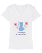 You’re simply meowvelous! Tricou mânecă scurtă guler V Damă Evoker