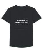 This user is stressed 24/7 Tricou mânecă scurtă guler larg Bărbat Skater