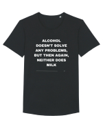Alcohol doesn't solve any problems... Tricou mânecă scurtă guler larg Bărbat Skater