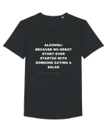 Alcohol Tricou mânecă scurtă guler larg Bărbat Skater