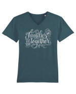 Families that eat together stay together Tricou mânecă scurtă guler V Bărbat Presenter