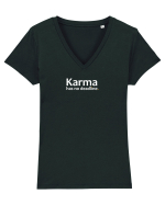 Karma has no deadline  Tricou mânecă scurtă guler V Damă Evoker