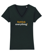 Rethink everything!  Tricou mânecă scurtă guler V Damă Evoker