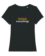 Rethink everything!  Tricou mânecă scurtă guler larg fitted Damă Expresser