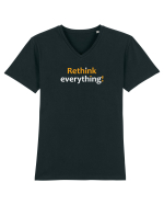 Rethink everything!  Tricou mânecă scurtă guler V Bărbat Presenter