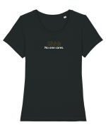 Shhh. No one cares.  Tricou mânecă scurtă guler larg fitted Damă Expresser