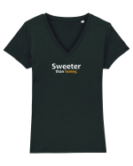 Sweeter than honey.  Tricou mânecă scurtă guler V Damă Evoker