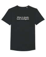 When in doubt, look intelligent.  Tricou mânecă scurtă guler larg Bărbat Skater