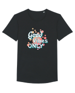 Good Vibes Only Tricou mânecă scurtă guler larg Bărbat Skater