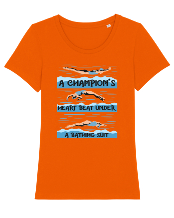 pentru pasionații de înot - A Champions Heart Beats Under a Bathing Suit Bright Orange