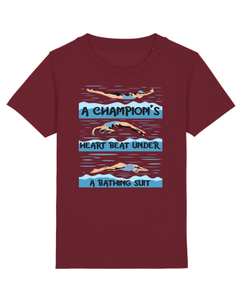 pentru pasionații de înot - A Champions Heart Beats Under a Bathing Suit Burgundy
