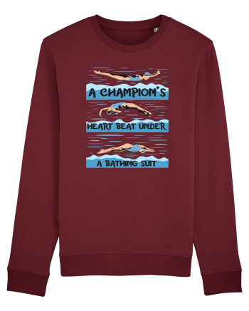 pentru pasionații de înot - A Champions Heart Beats Under a Bathing Suit Burgundy