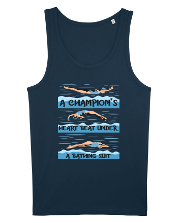 pentru pasionații de înot - A Champions Heart Beats Under a Bathing Suit Navy