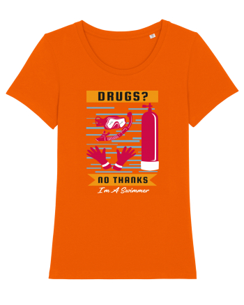 pentru pasionații de înot - Drugs No Thanks, I am a Swimmer Bright Orange