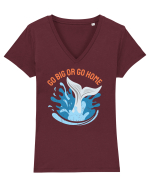 pentru pasionații de înot - Go Big or Go Home Tricou mânecă scurtă guler V Damă Evoker