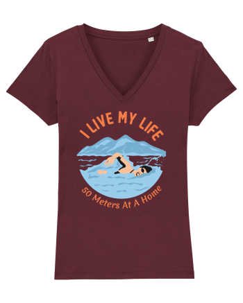 pentru pasionații de înot - I Live My Life, 50 Meters at a Time Burgundy