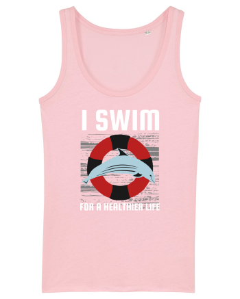 pentru pasionații de înot - I Swim for a Healthier Life Cotton Pink