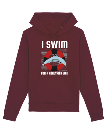 pentru pasionații de înot - I Swim for a Healthier Life Burgundy