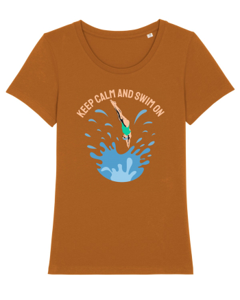 pentru pasionații de înot - Keep Calm and Swim On Roasted Orange