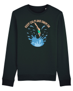 pentru pasionații de înot - Keep Calm and Swim On Bluză mânecă lungă Unisex Rise