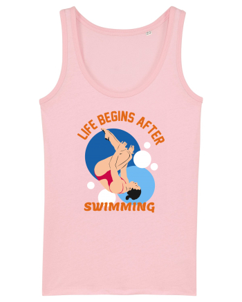 pentru pasionații de înot - Life Begins After Swimming Cotton Pink