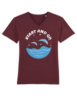 pentru pasionații de înot - Start and Go! Tricou mânecă scurtă guler V Bărbat Presenter
