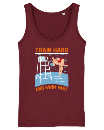 pentru pasionații de înot - Train Hard and Swim Fast Burgundy