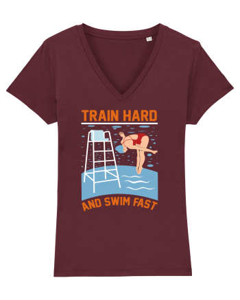 pentru pasionații de înot - Train Hard and Swim Fast Burgundy