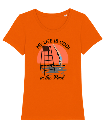 pentru pasionații de înot - My Life is Cool in the Pool Bright Orange