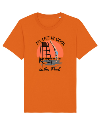 pentru pasionații de înot - My Life is Cool in the Pool Bright Orange