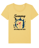 pentru pasionații de înot - Swimming is as Easy as h20 Tricou mânecă scurtă guler larg fitted Damă Expresser