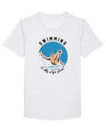 pentru pasionații de înot - Swimming is My Life Goal Tricou mânecă scurtă guler larg Bărbat Skater