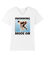 pentru pasionații de înot - Swimming Mode on Tricou mânecă scurtă guler V Bărbat Presenter