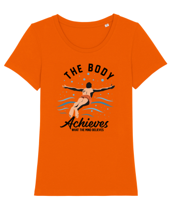 pentru pasionații de înot - The Body Achieves What the Mind Believes Bright Orange