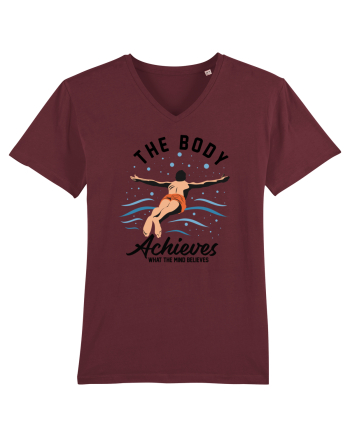 pentru pasionații de înot - The Body Achieves What the Mind Believes Burgundy