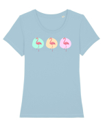 Triple Flamingo Tricou mânecă scurtă guler larg fitted Damă Expresser