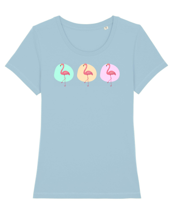Triple Flamingo Sky Blue