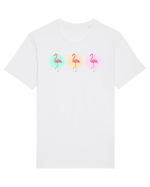 Triple Flamingo Tricou mânecă scurtă Unisex Rocker