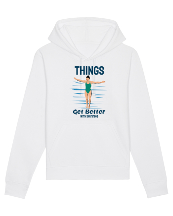 pentru pasionații de înot - Things Get Better With Swimming White