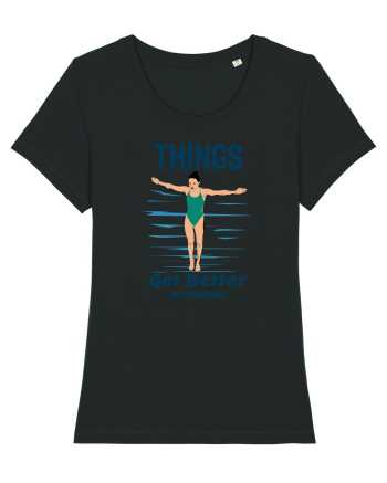 pentru pasionații de înot - Things Get Better With Swimming Black