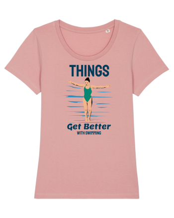 pentru pasionații de înot - Things Get Better With Swimming Canyon Pink
