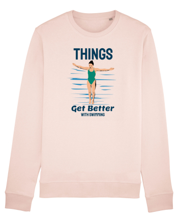 pentru pasionații de înot - Things Get Better With Swimming Candy Pink